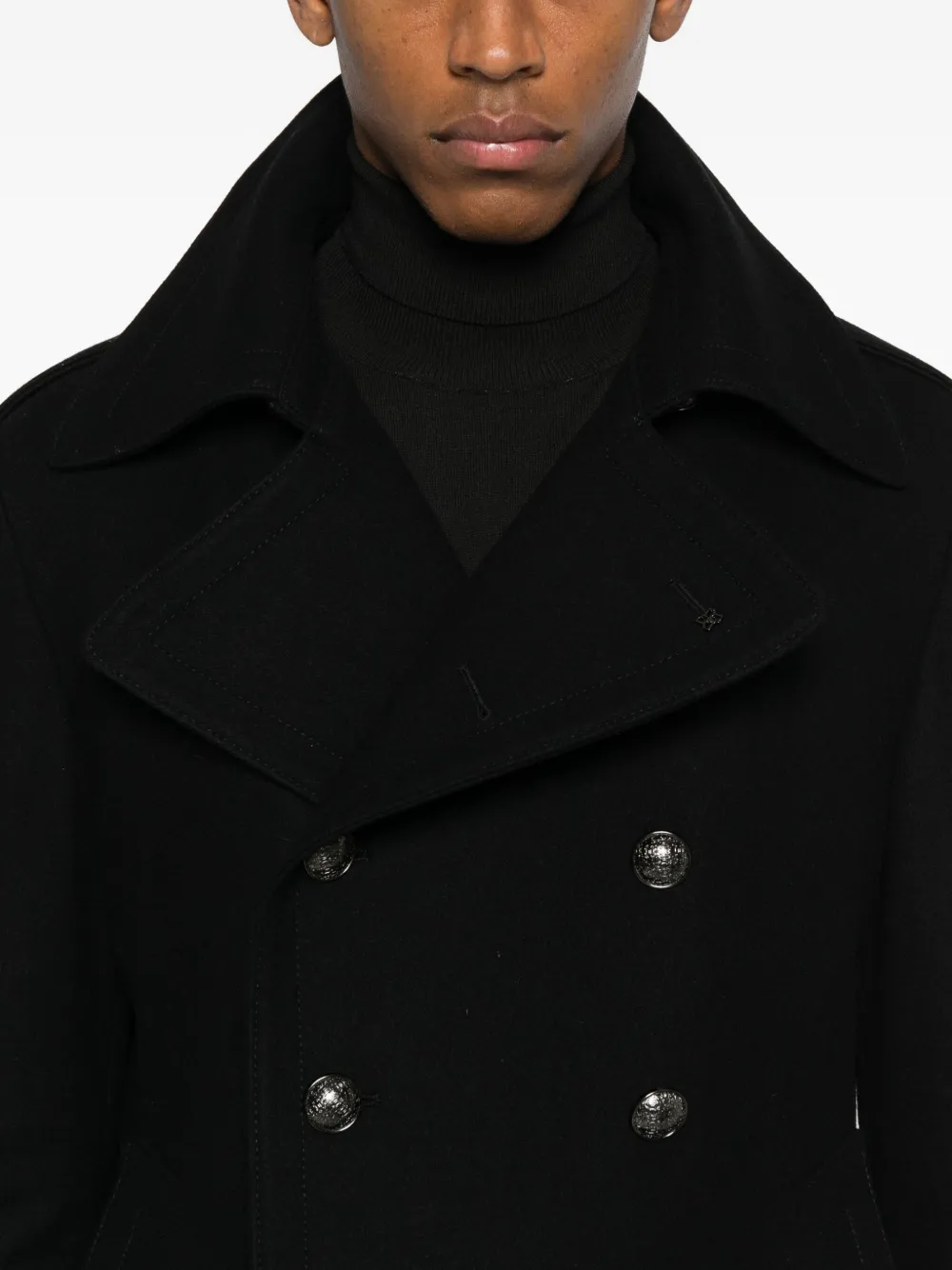 Tagliatore Double-breasted Coat In Black