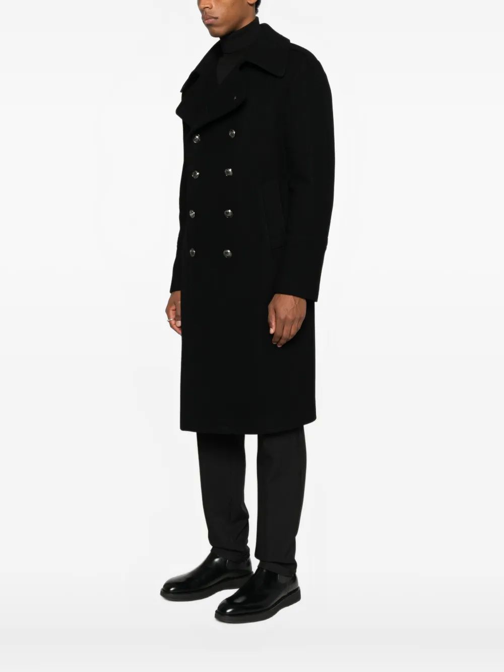 Tagliatore Double-breasted Coat In Black