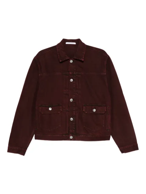 Sunflower button-fastening flap-pocket jacket