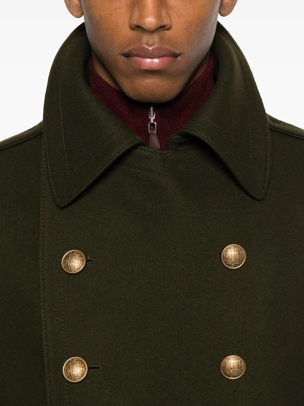 Tagliatore Double-breasted Button Coat In Green