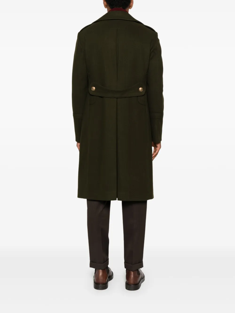Tagliatore Double-breasted Button Coat In Green