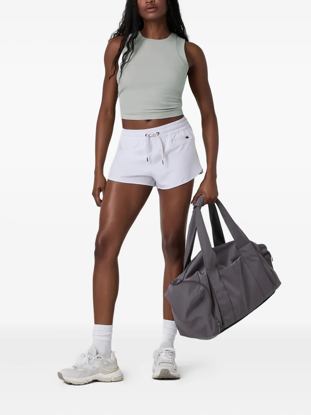Vuori Pose Piped-ribbed Tank Top In Gray