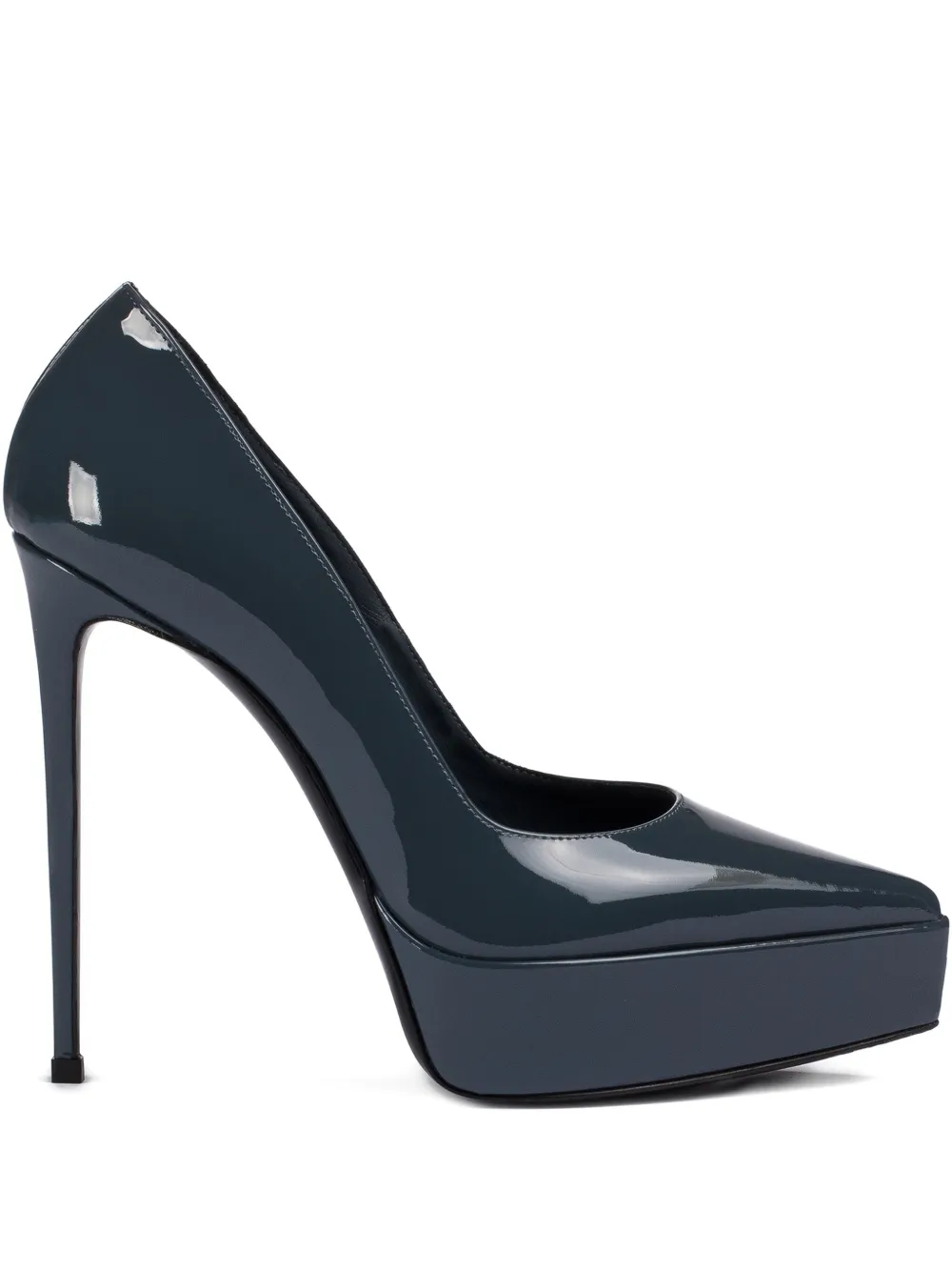 Le Silla 140mm Uma patent-leather platform pumps Green