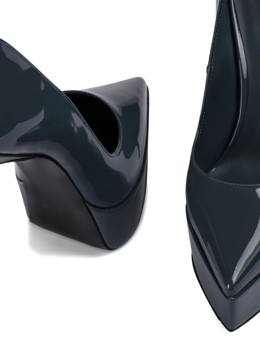Le Silla 140mm Uma patent-leather platform pumps Green