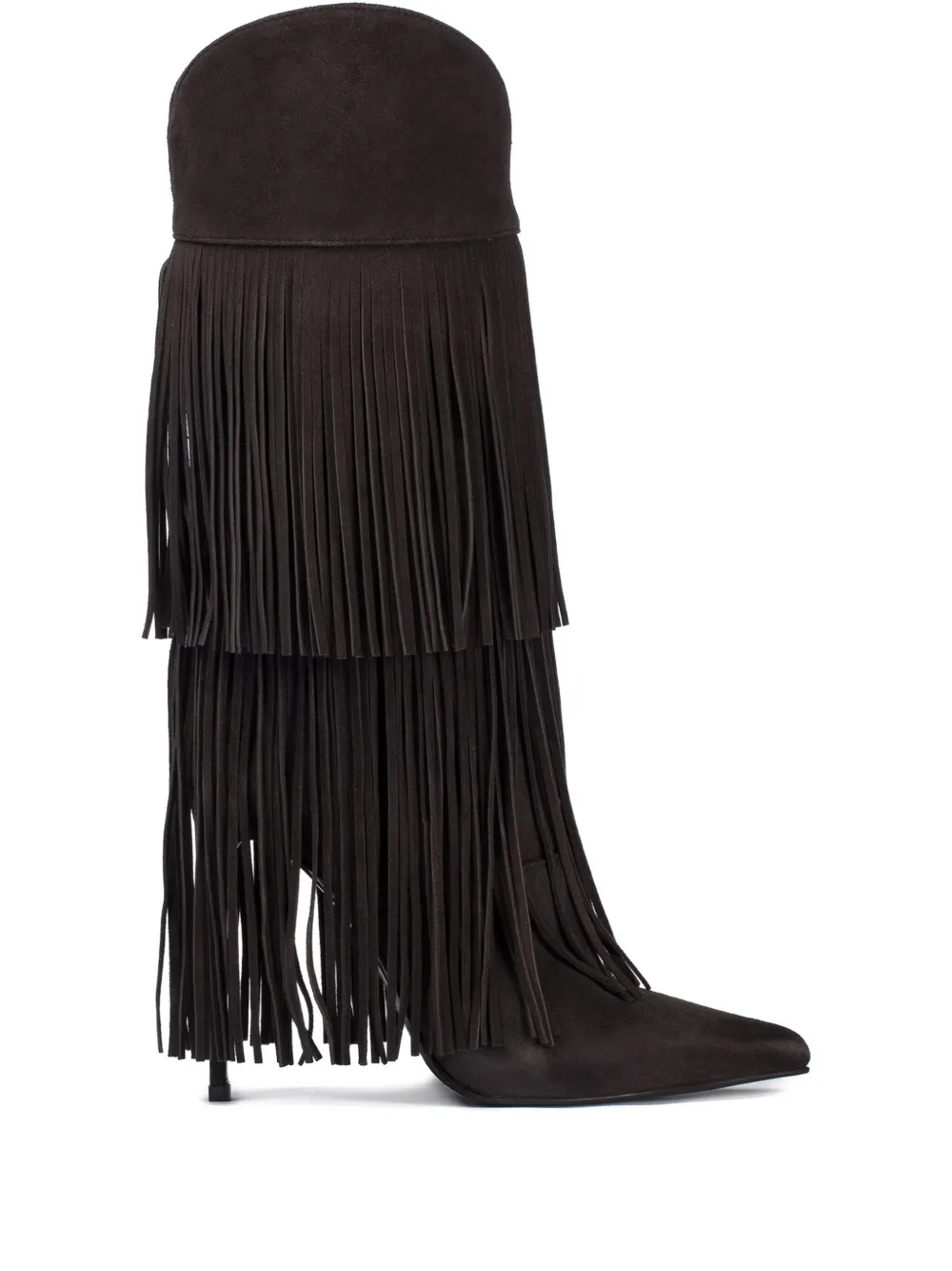 Le Silla 120mm Andy layered-fringe cowboy boots Brown