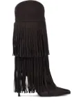 Le Silla 120mm Andy layered-fringe cowboy boots - Brown