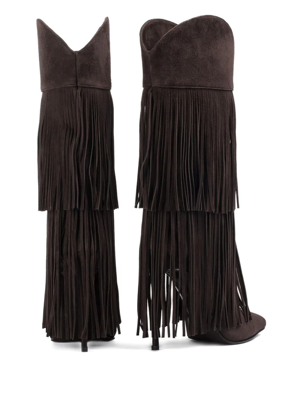 Le Silla 120mm Andy layered-fringe cowboy boots Brown