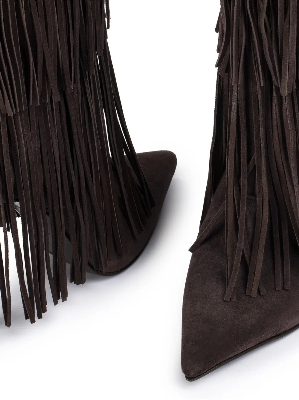 Le Silla 120mm Andy layered-fringe cowboy boots Brown