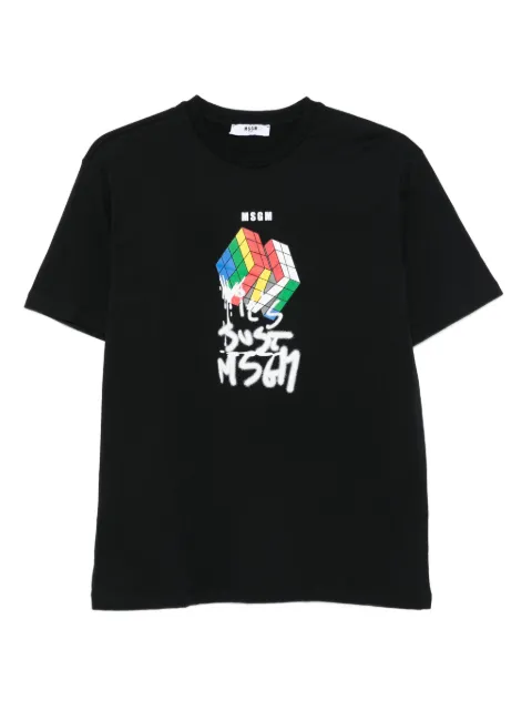 MSGM Kids rubik's cube graphic T-shirt