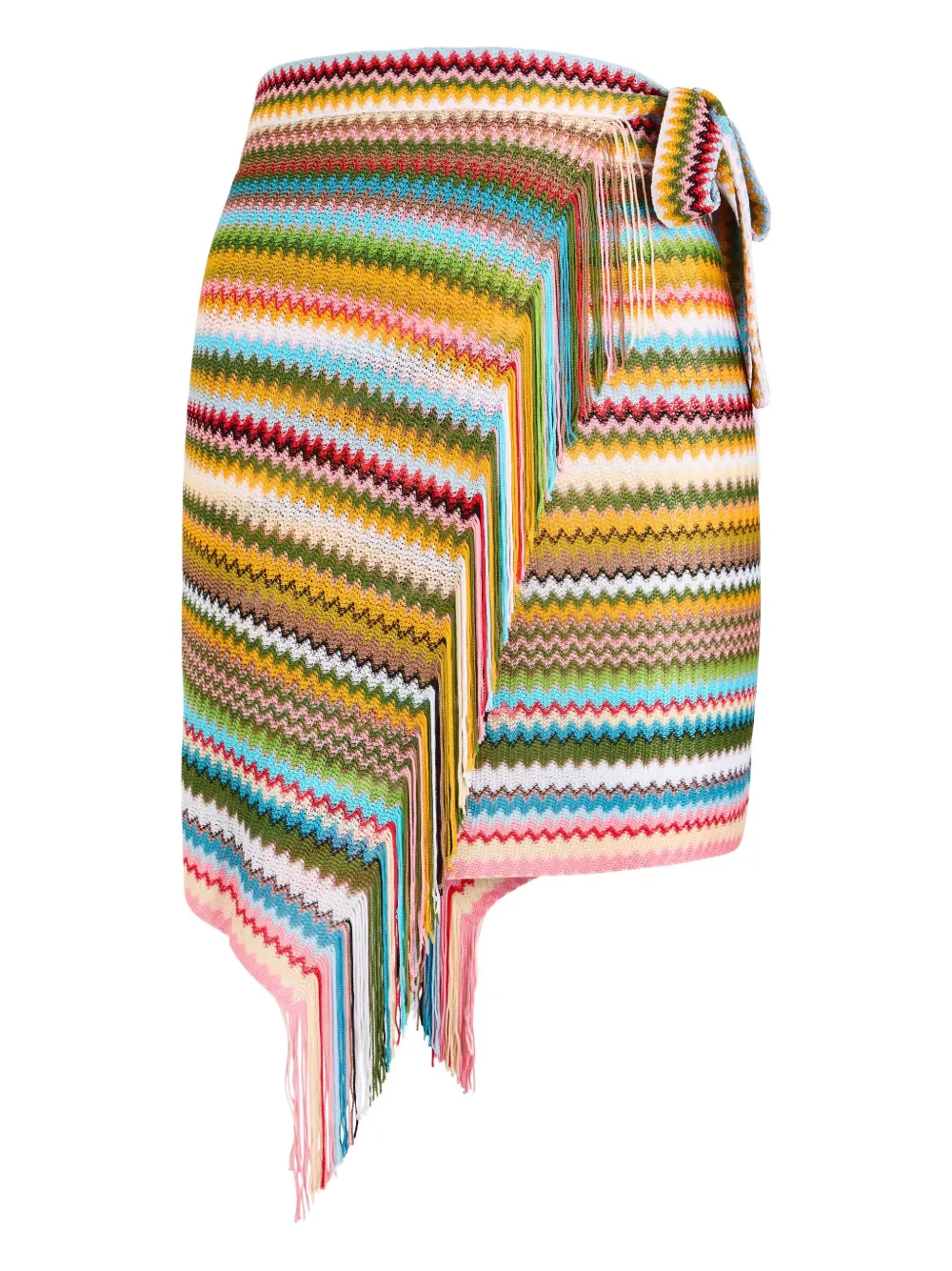 Missoni Zigzag-intarsia Fine-knit Sarong In Multi