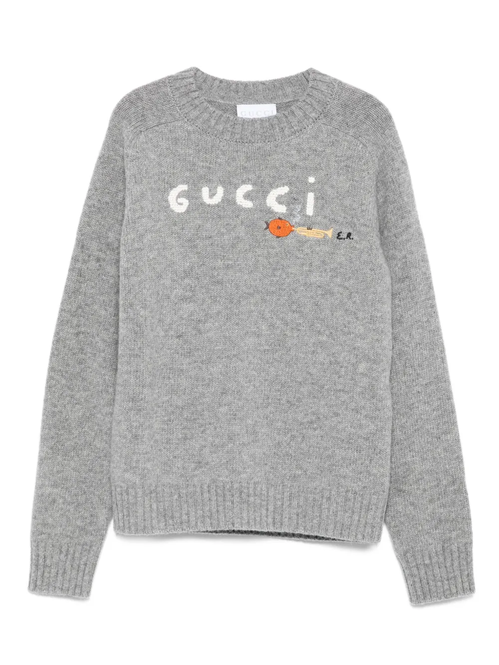 Gucci Kids Trui met geborduurd logo Grijs