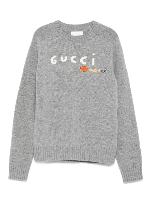 Gucci Kids logo-embroidered wool sweater