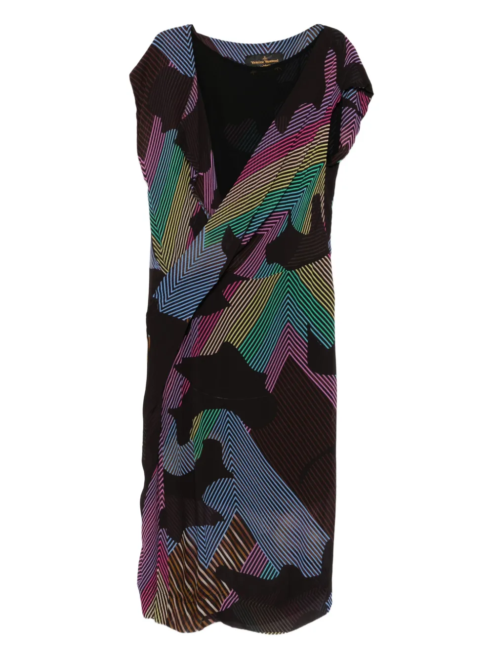 2017-2018 geometric-pattern wrap dress