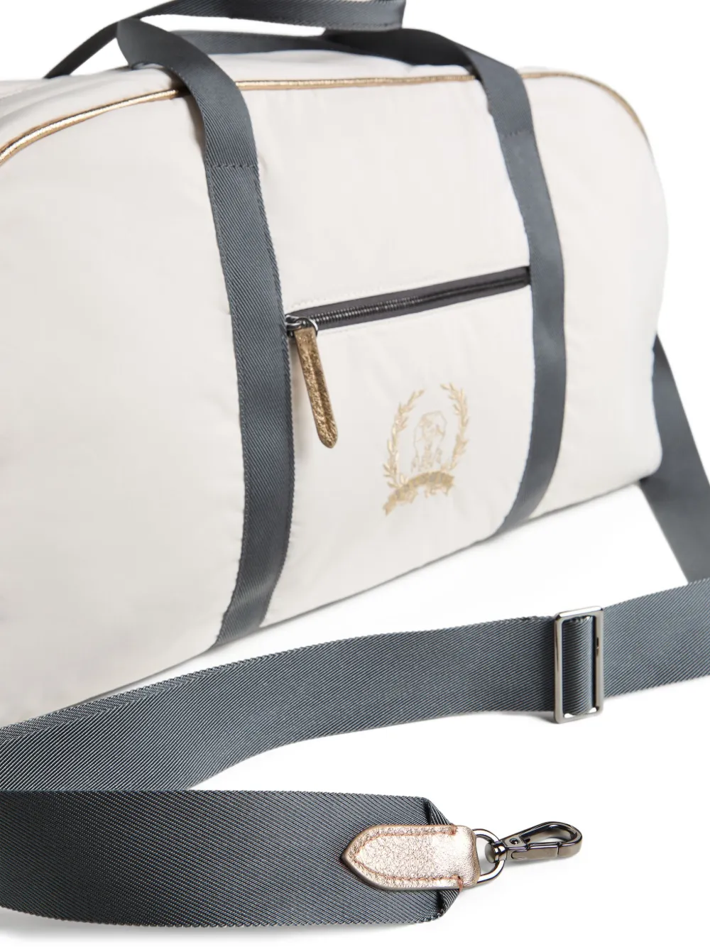 Brunello Cucinelli Kids embroidered duffle bag Wit