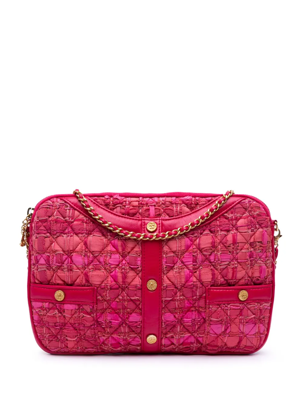 CHANEL Pre-Owned 2016-2017 Tweed Girl crossbody bag - ピンク CHANEL Pre-Owned 2016-2017 Tweed Girl crossbody bag - ピンク