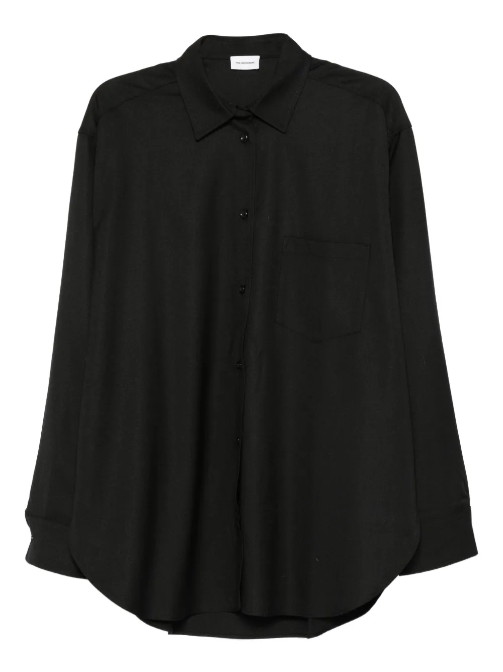 The Andamane Buttoned-front Point-collar Shirt In Black