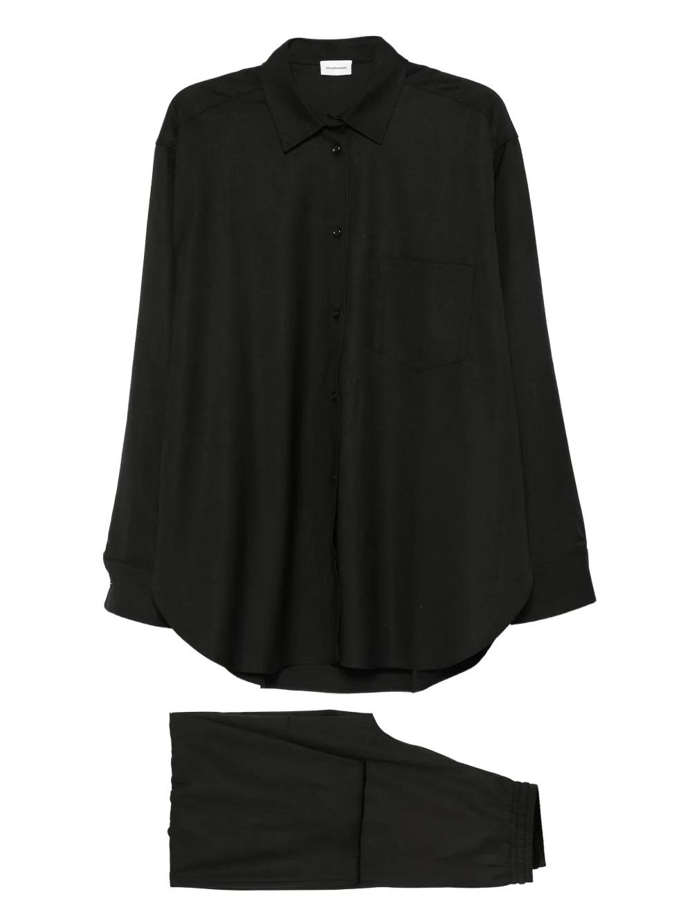 THE ANDAMANE buttoned-front point-collar shirt - Black