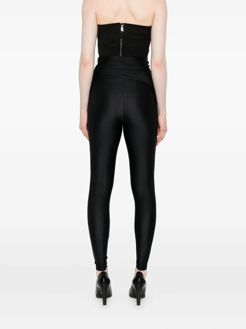 The Andamane Vicki Draped-waist Leggings In Black