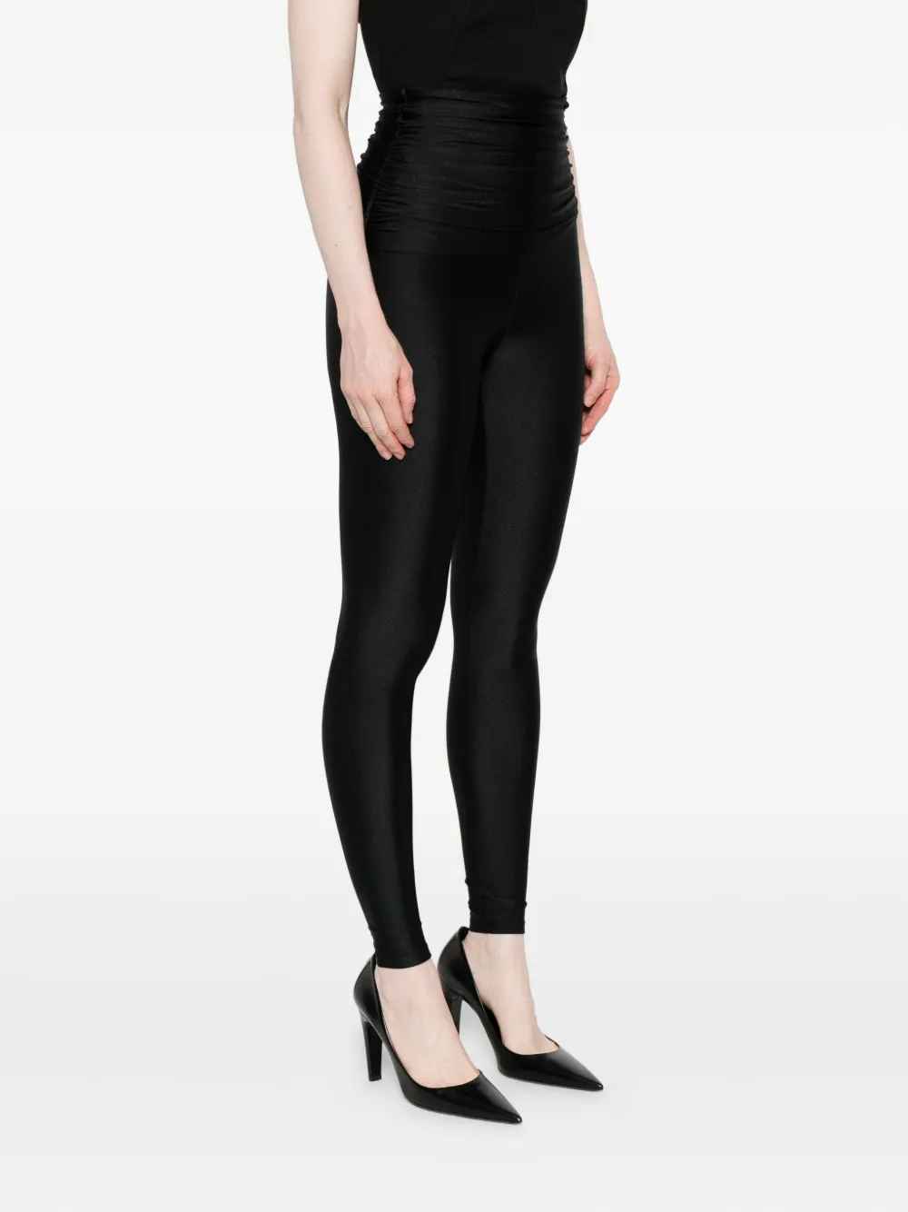 The Andamane Vicki Draped-waist Leggings In Black