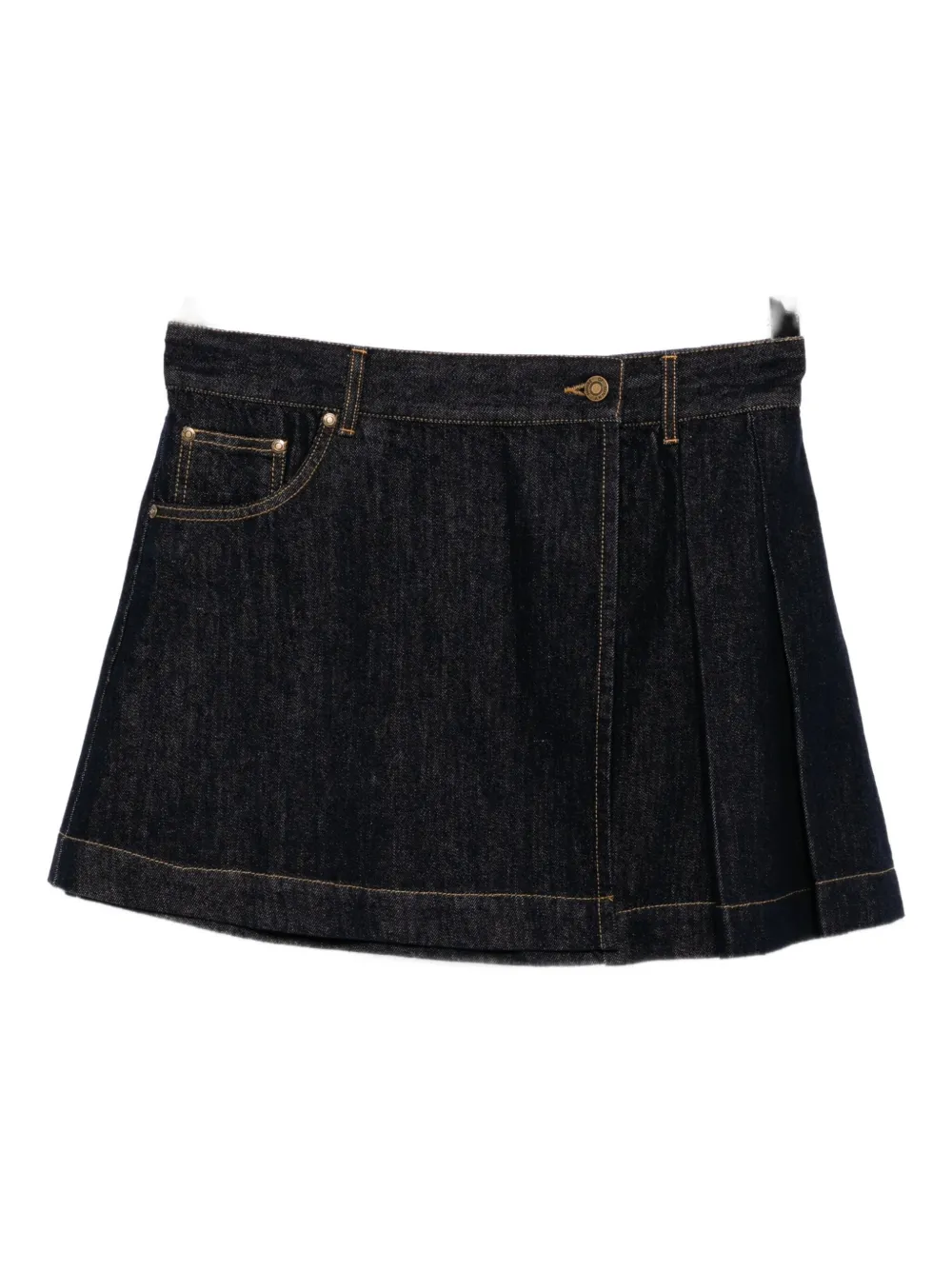 House Of Sunny Pleated Denim Mini Skirt In Black