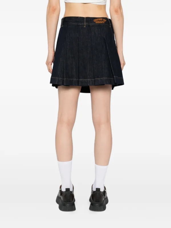 House Of Sunny Pleated Denim Skirt Blue FARFETCH PH