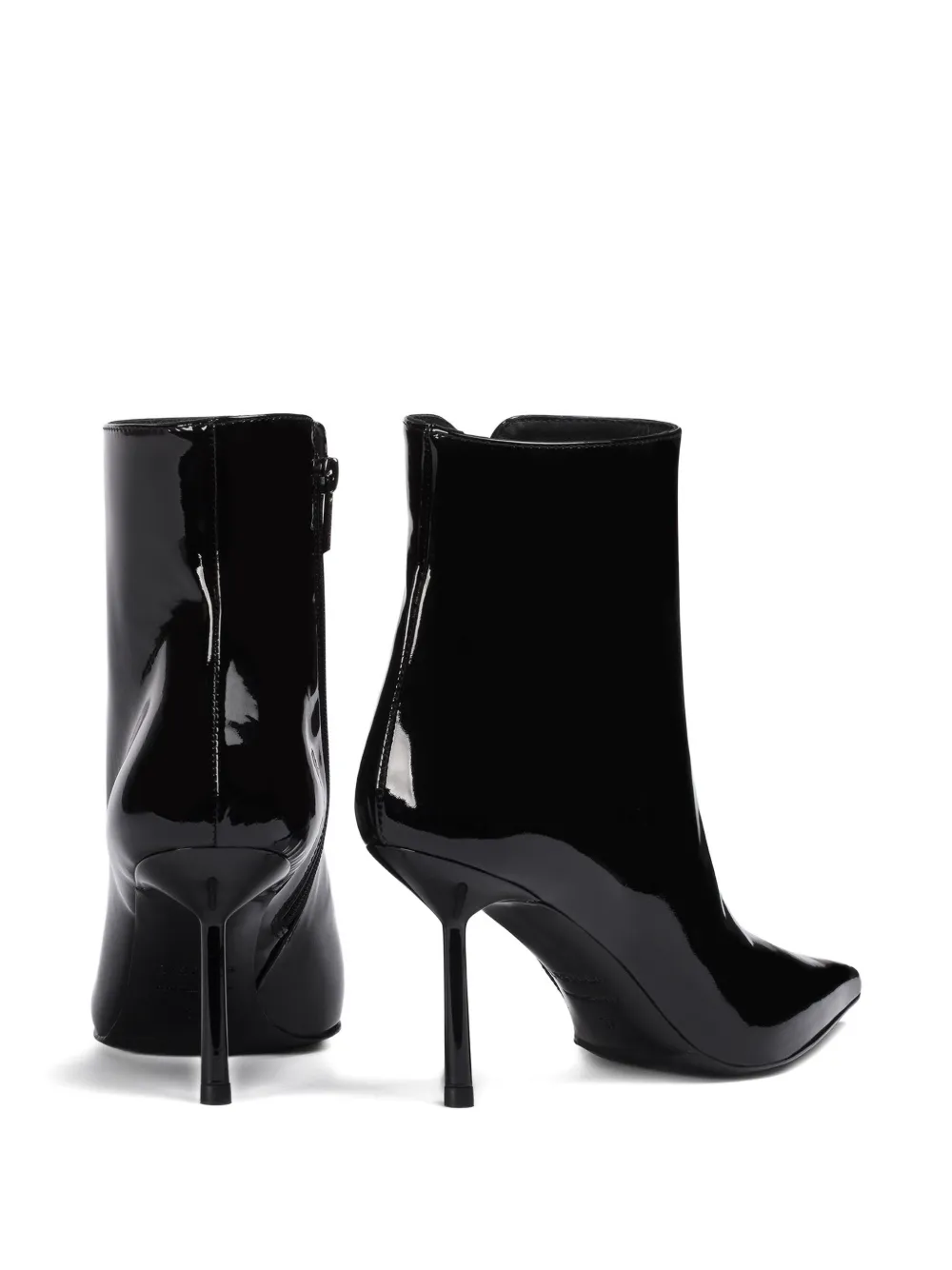 Le Silla 80mm Bella Patent Pointed-toe Ankle Boots In Black