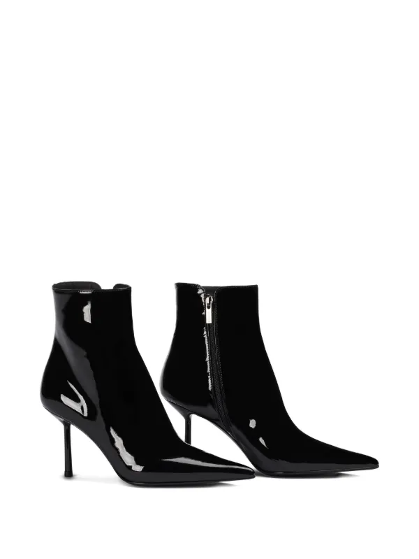 Le Silla 80mm Bella Patent pointed-toe Ankle Boots Black FARFETCH IN