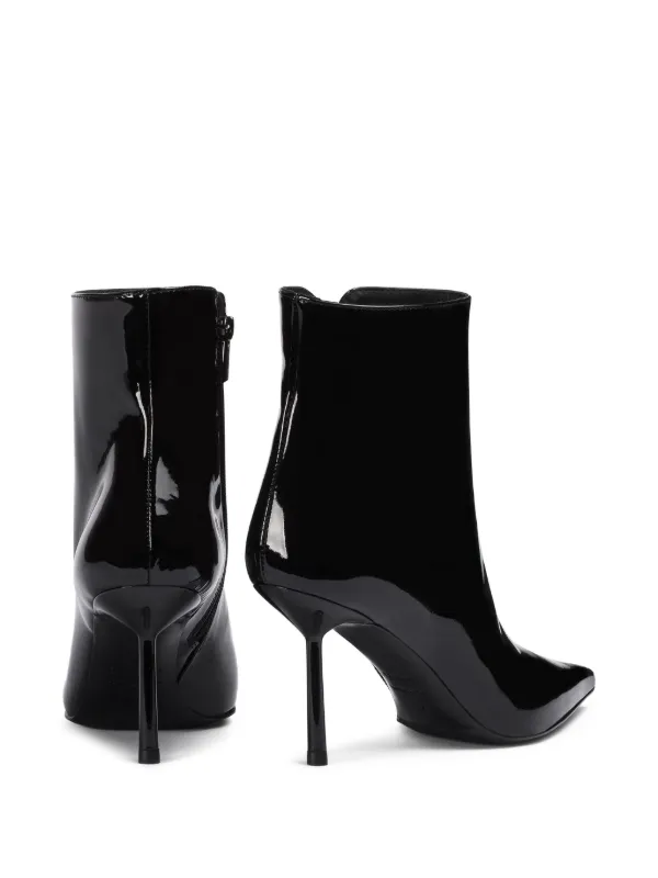 Le Silla 80mm Bella Patent pointed-toe Ankle Boots Black