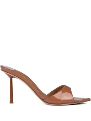サンダル・ミュール LE SILLA Black leather Scarlet Kabir sandals LE SILLA Sandal in Kabir, patent leather in black and gold