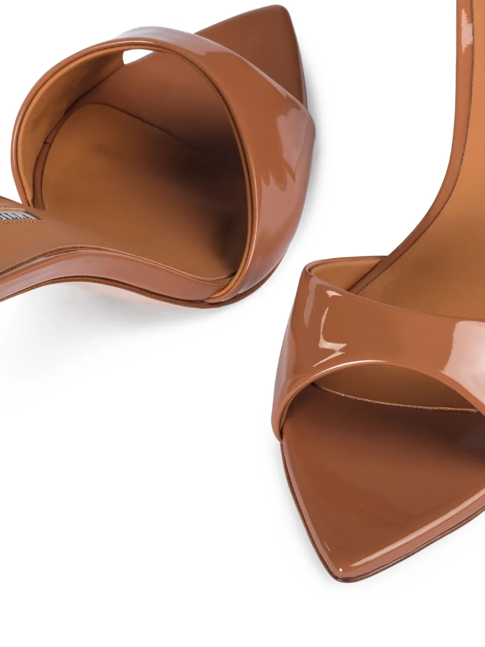 Le Silla 80mm Bella patent leather sandals Brown