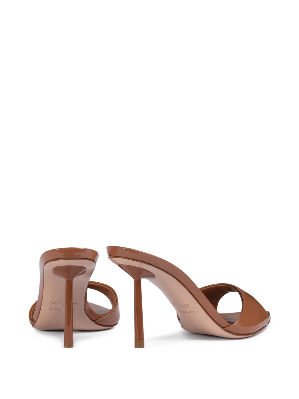 Le Silla 80mm Bella patent leather sandals Brown