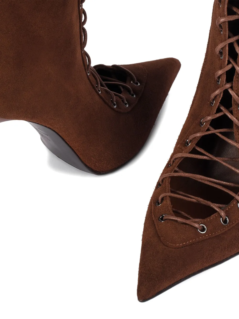 Le Silla 100mm Colette lace-up suede boots Brown