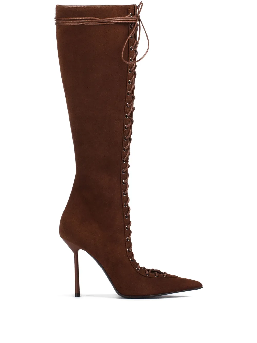 Le Silla 100mm Colette lace-up suede boots Brown