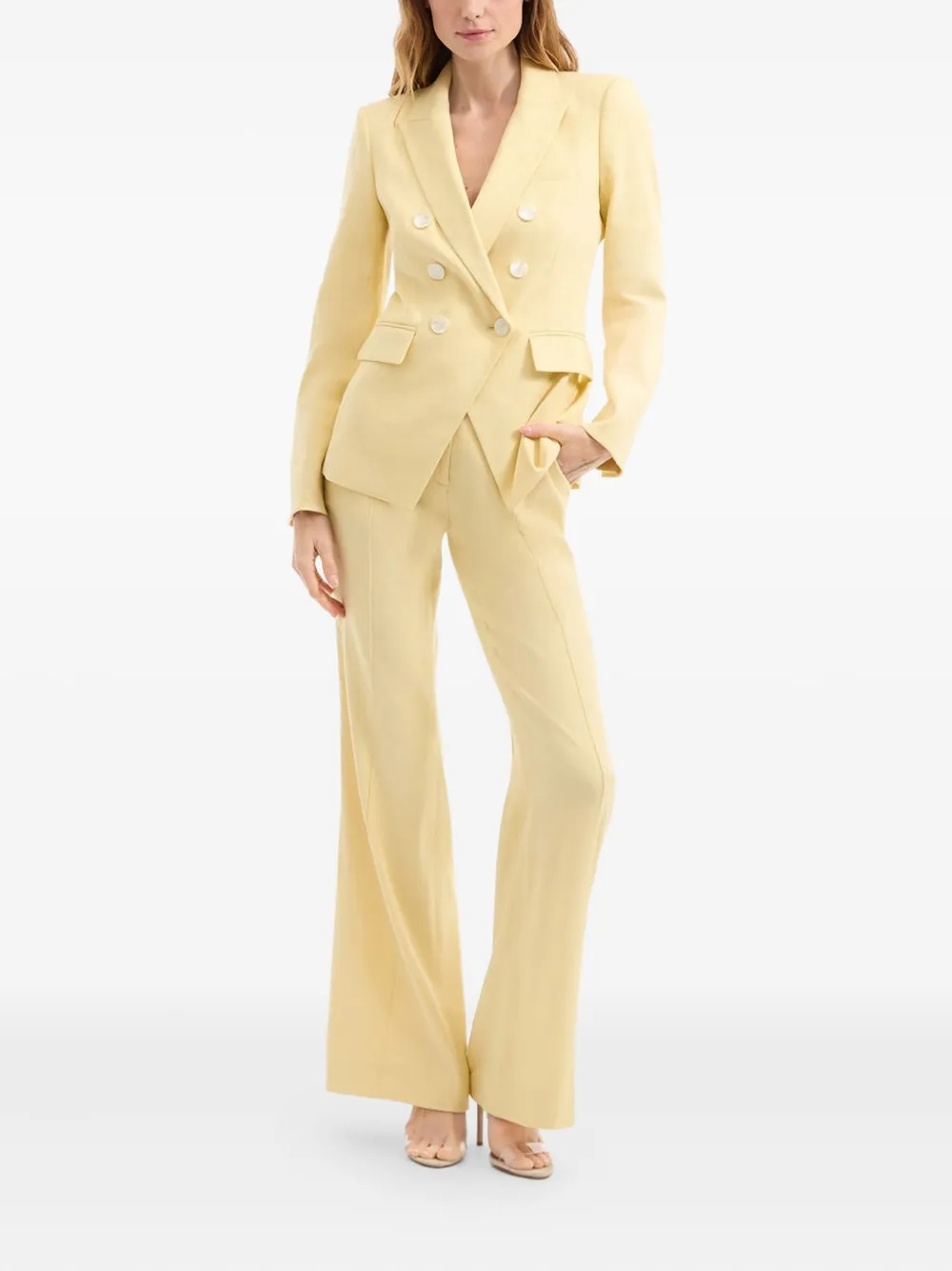 Veronica Beard Double-breasted Button Blazer In Yellow