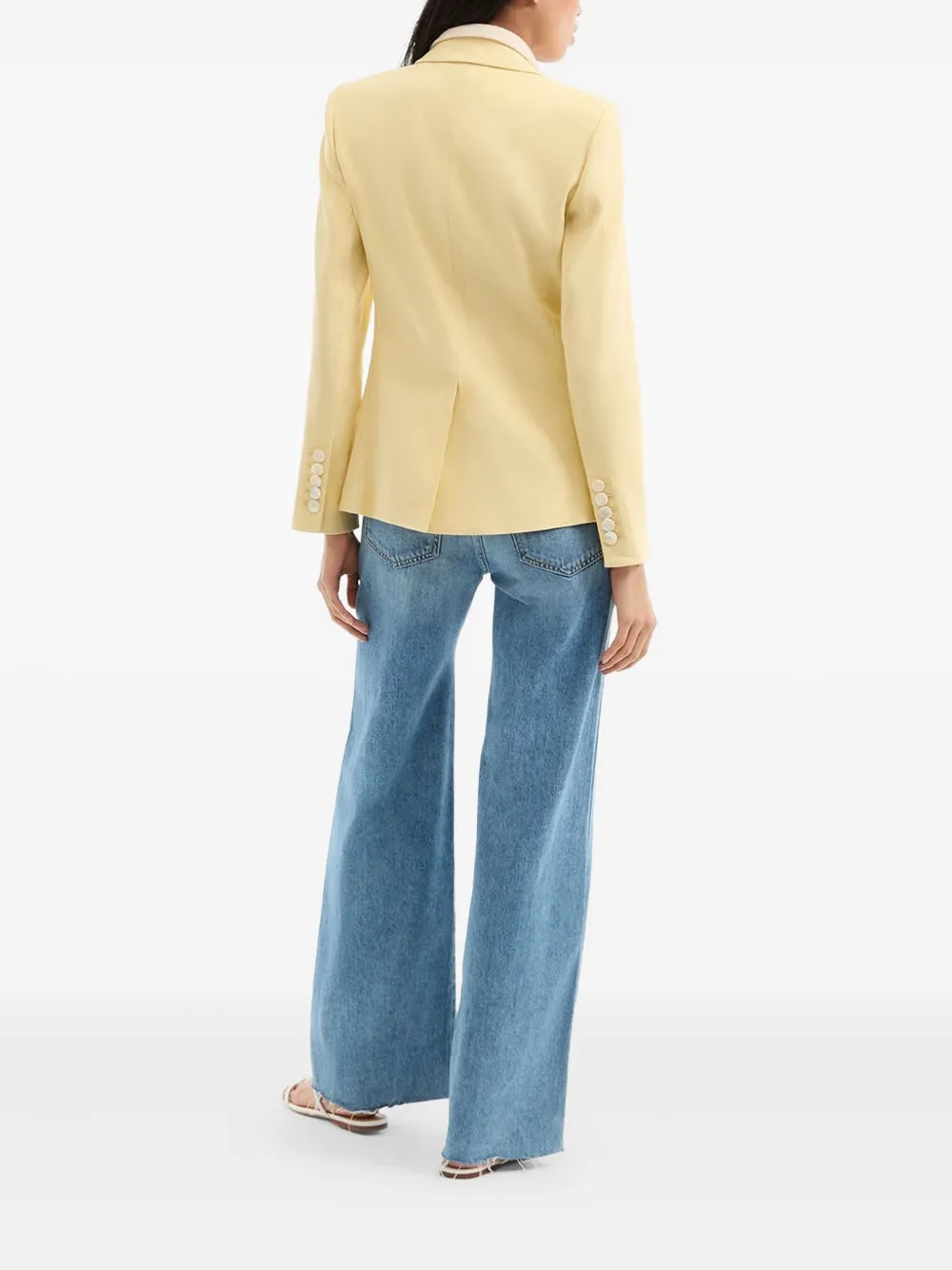 Veronica Beard Double-breasted Button Blazer In Yellow
