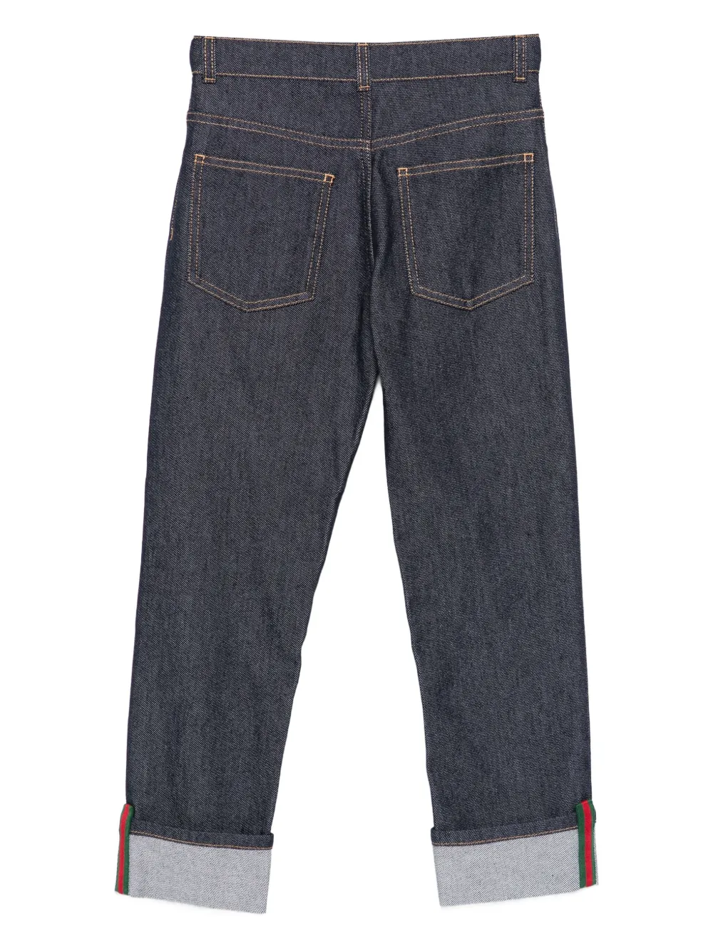 Gucci Kids cuffed jeans Blauw
