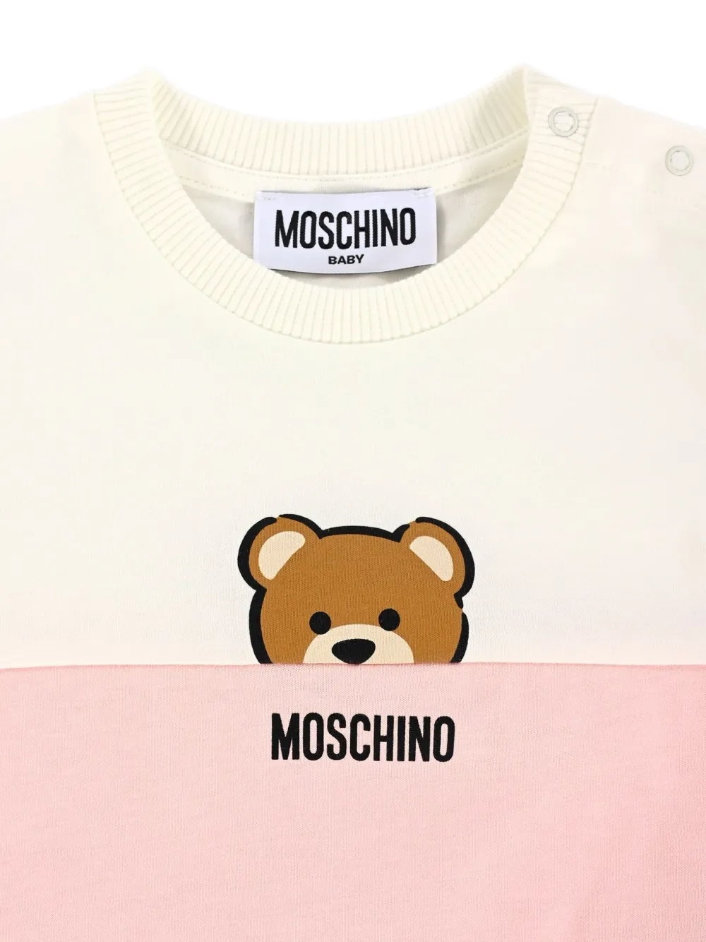 Moschino Kids Tweekleurig T-shirt Beige