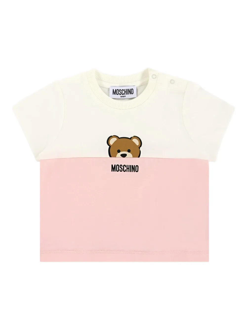 Moschino Kids Tweekleurig T-shirt Beige