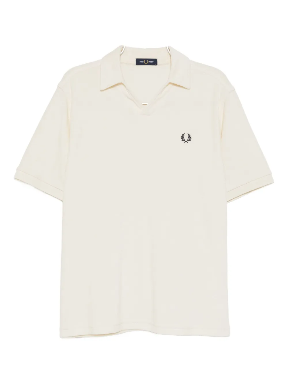 Fred Perry embroidered-logo polo shirt Beige
