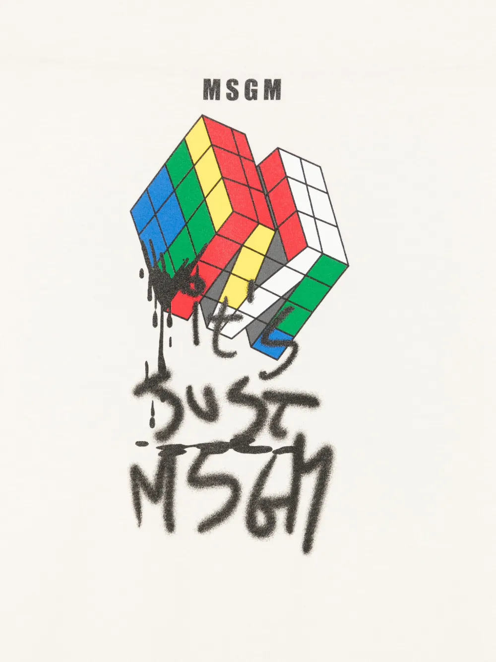 MSGM Kids T-shirt met kubusprint Beige