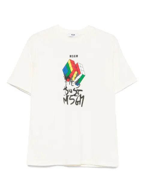 MSGM Kids cube-print T-shirt