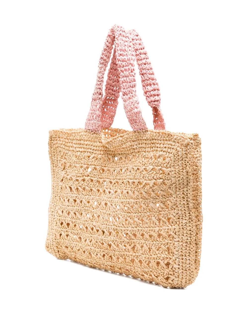 DE SIENA SHOES Gehaakte raffia shopper - Beige