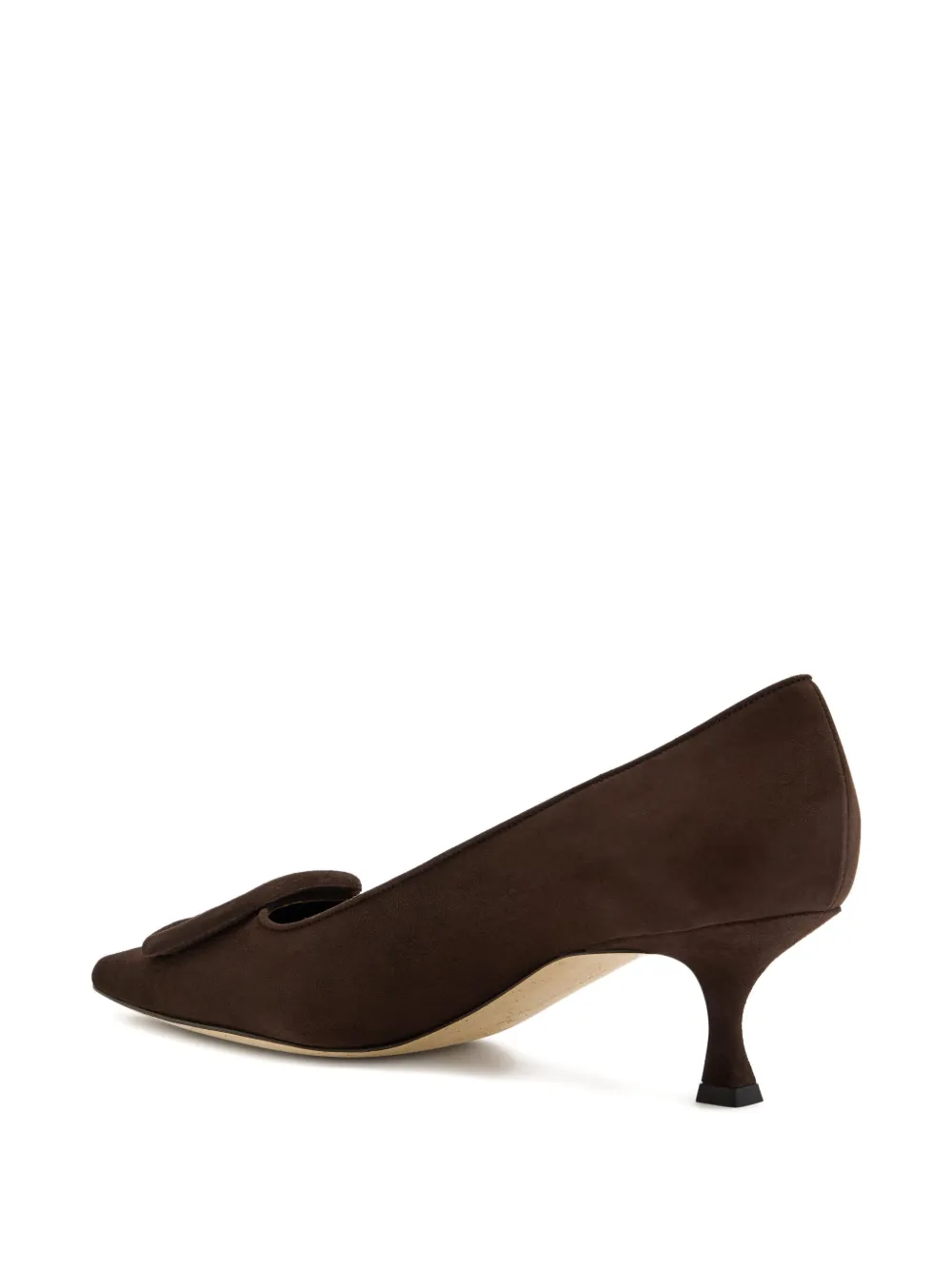 Manolo Blahnik 50mm buckle-embellishment suede pumps Brown