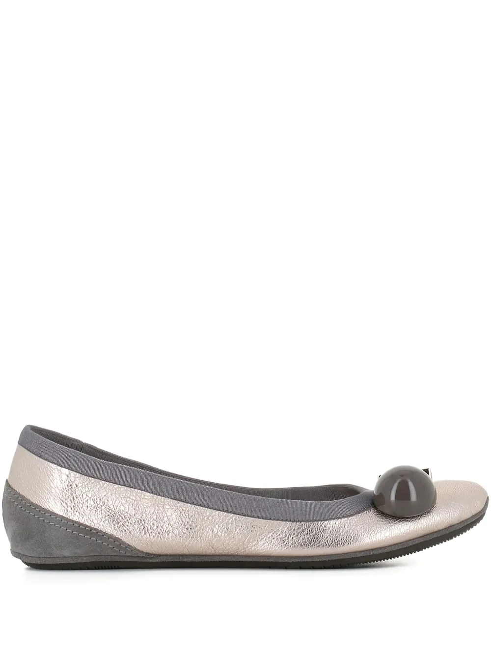 Dove Nuotano Gli Squali metallic leather ballet flats - シルバートーン Dove Nuotano Gli Squali metallic leather ballet flats - シルバートーン