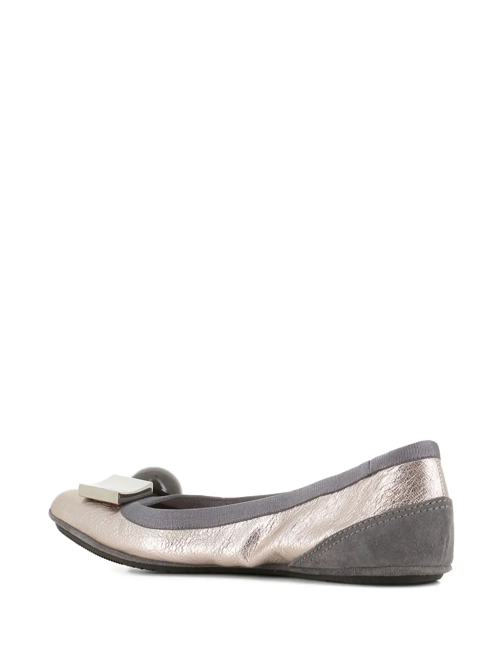 Dove Nuotano Gli Squali metallic leather ballet flats Silver