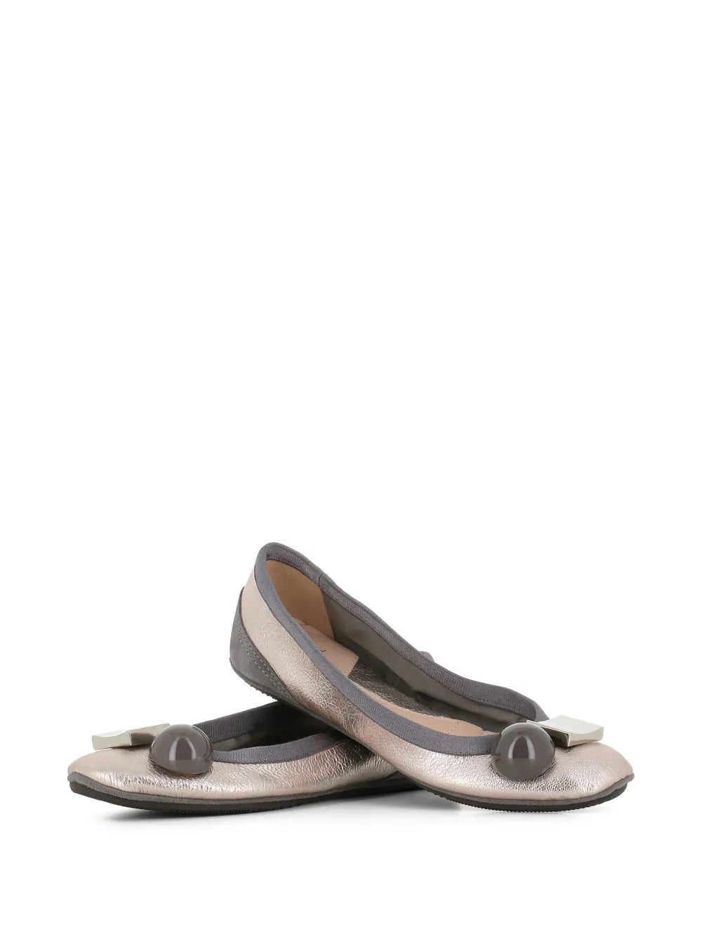 Dove Nuotano Gli Squali Metallic ballerina's - Zilver