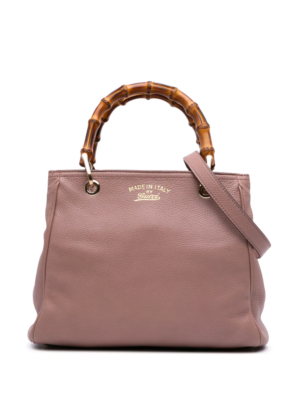 Gucci Pre-Owned 2016-2025 スモール カーフスキン バンブー ショッパー サッチェルバッグ - ピンク Gucci Pre-Owned 2016-2025 スモール カーフスキン バンブー ショッパー サッチェルバッグ - ピンク