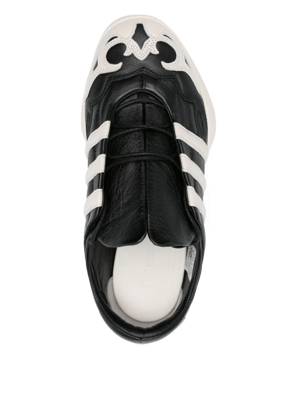 Y-3 Regu 2002 flame-detail leather slip-on sneakers Black