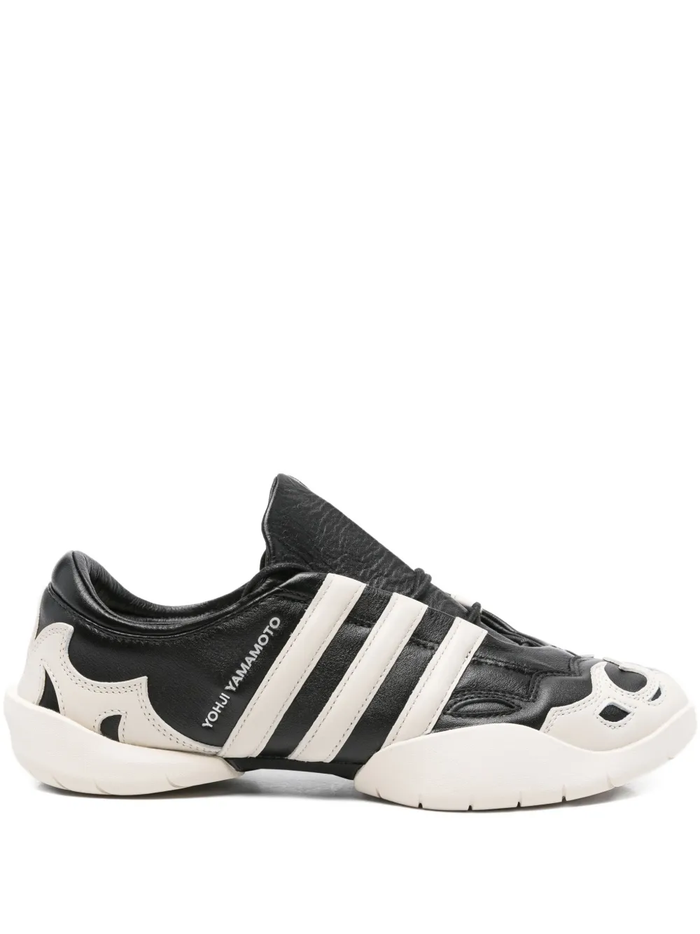 Y-3 Regu 2002 flame-detail leather slip-on sneakers Black
