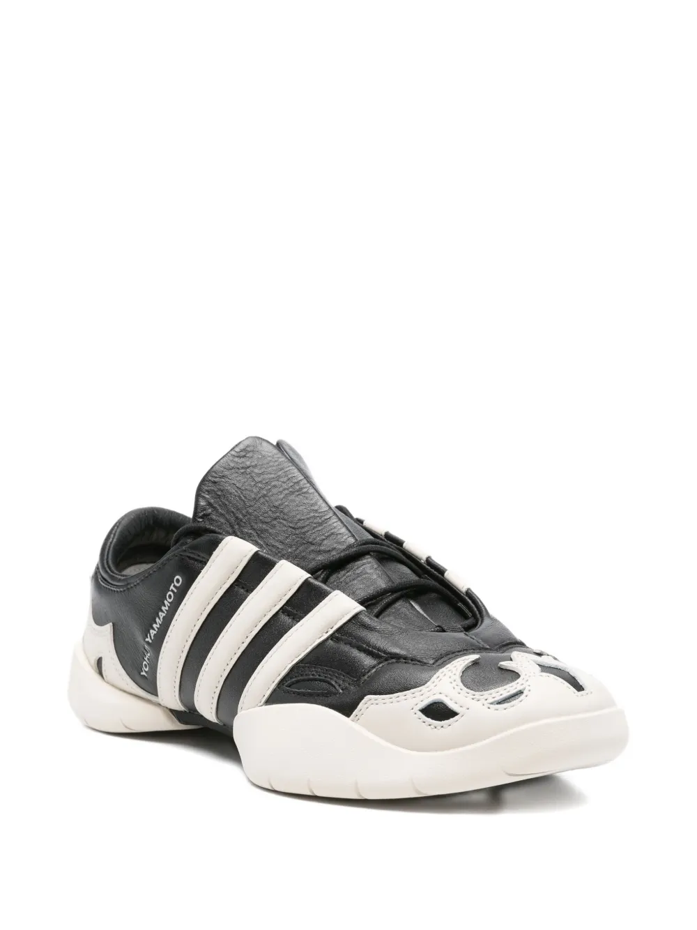 Y-3 Regu 2002 flame-detail leather slip-on sneakers Black